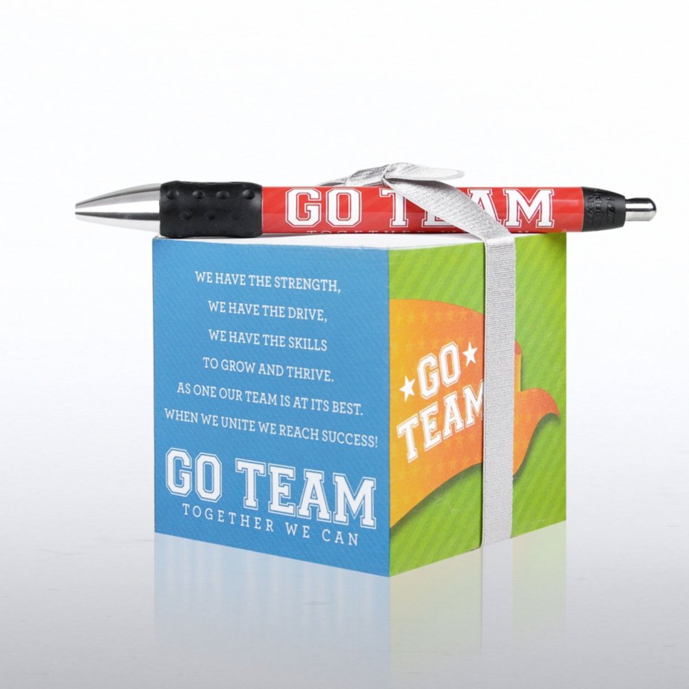 Note Cube & Pen Gift Set - Go Team