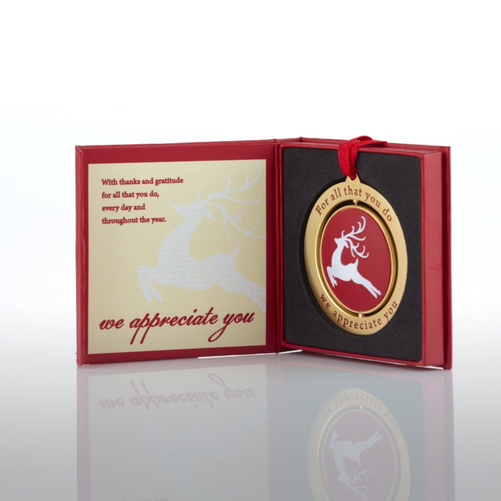 Spinner Ornament - Reindeer - We Appreciate You OPEN