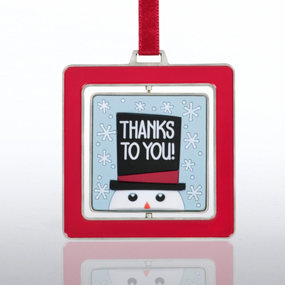 Spinner Ornament - Snowman Hat: Thanks to You