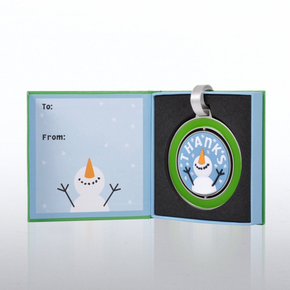 Spinner Ornament - Snowman: Thanks OPEN