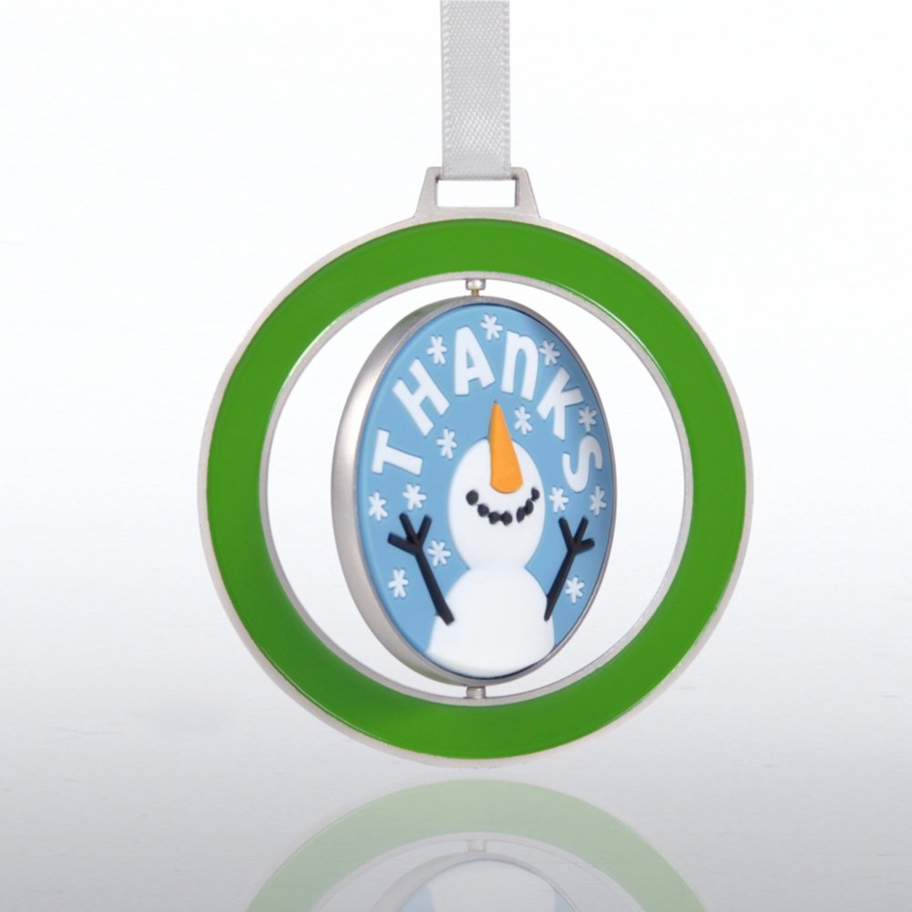 Spinner Ornament - Snowman: Thanks SIDE
