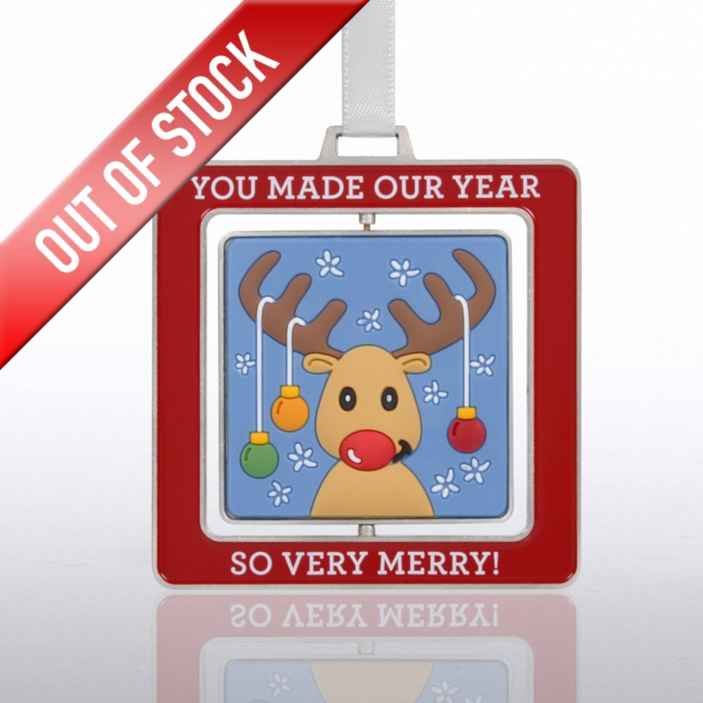 Spinner Ornament - Antlers: You Made Our Year So Merry