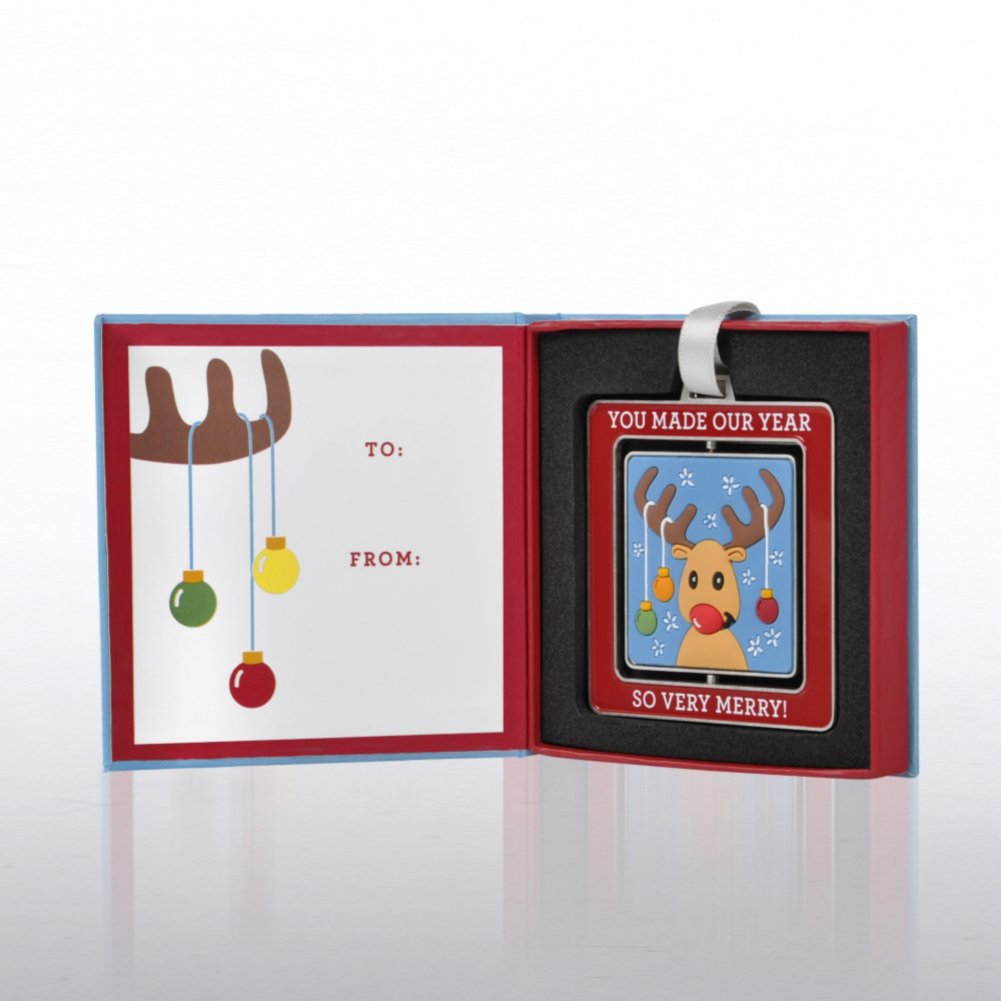 Spinner Ornament - Antlers: You Made Our Year So Merry OPEN