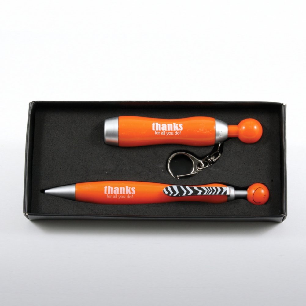 Flashlight & Smiley Pen Gift Set - Thanks for All You Do! OPEN