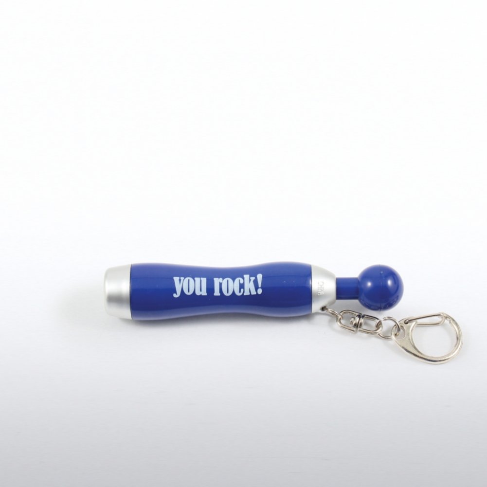 Flashlight & Smiley Pen Gift Set - You Rock! - Blue KEYCHAIN