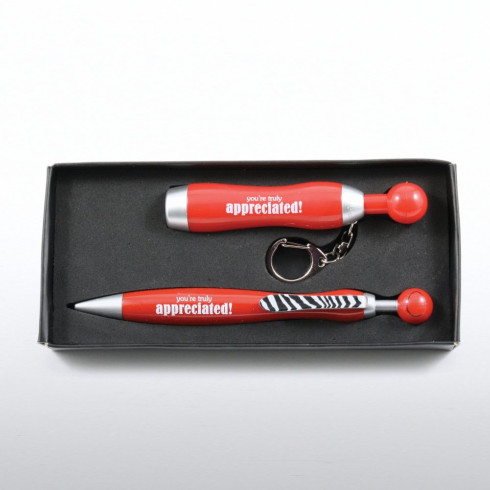 Flashlight & Smiley Pen Gift Set - You're Truly Appreciated! OPEN