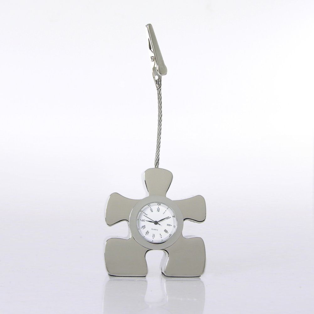 Silver Clock Memo Clips - Essential Piece Puzzle