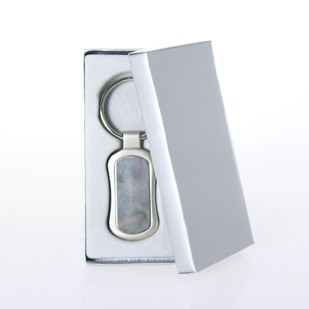 Engravable Key Chain - Silver Key Fob BOX