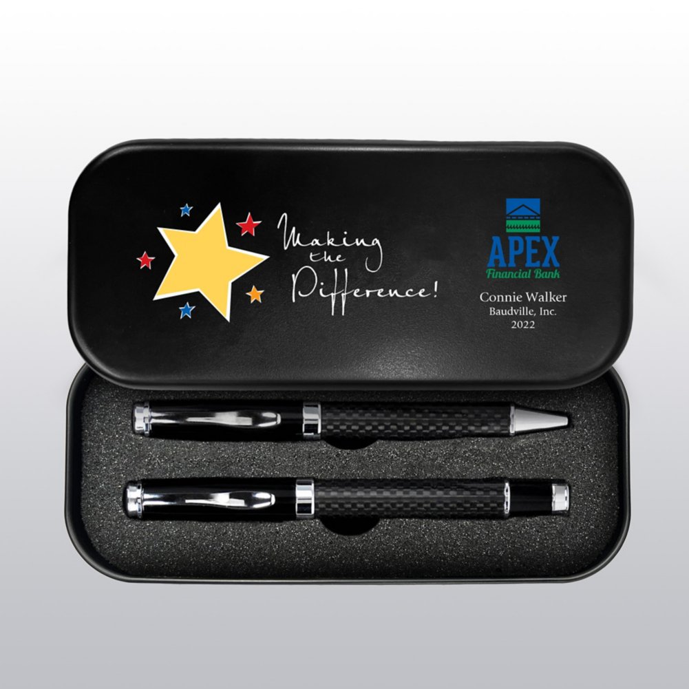 Executive Carbon Fiber Pen Set - Custom CARD1