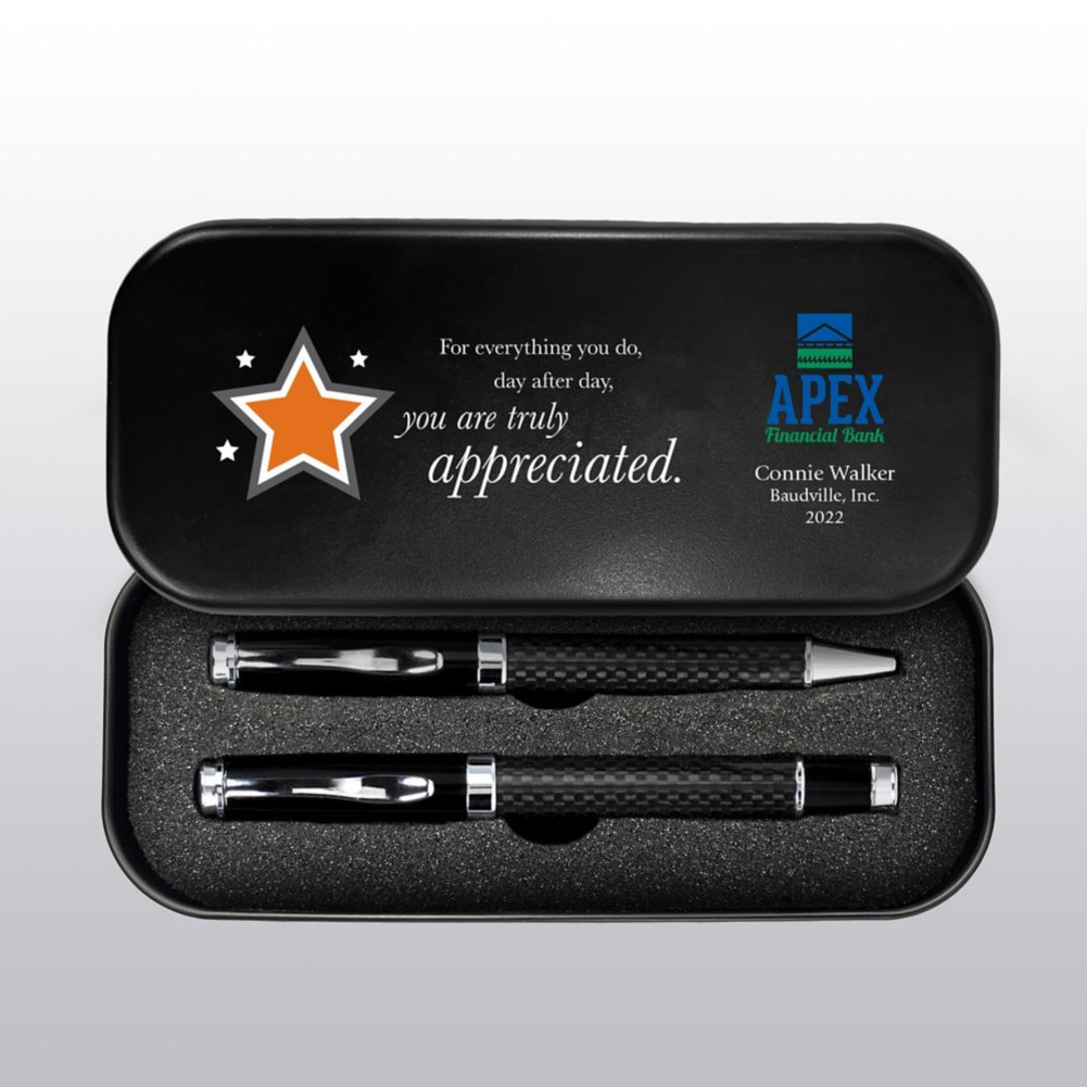 Executive Carbon Fiber Pen Set - Custom CARD10