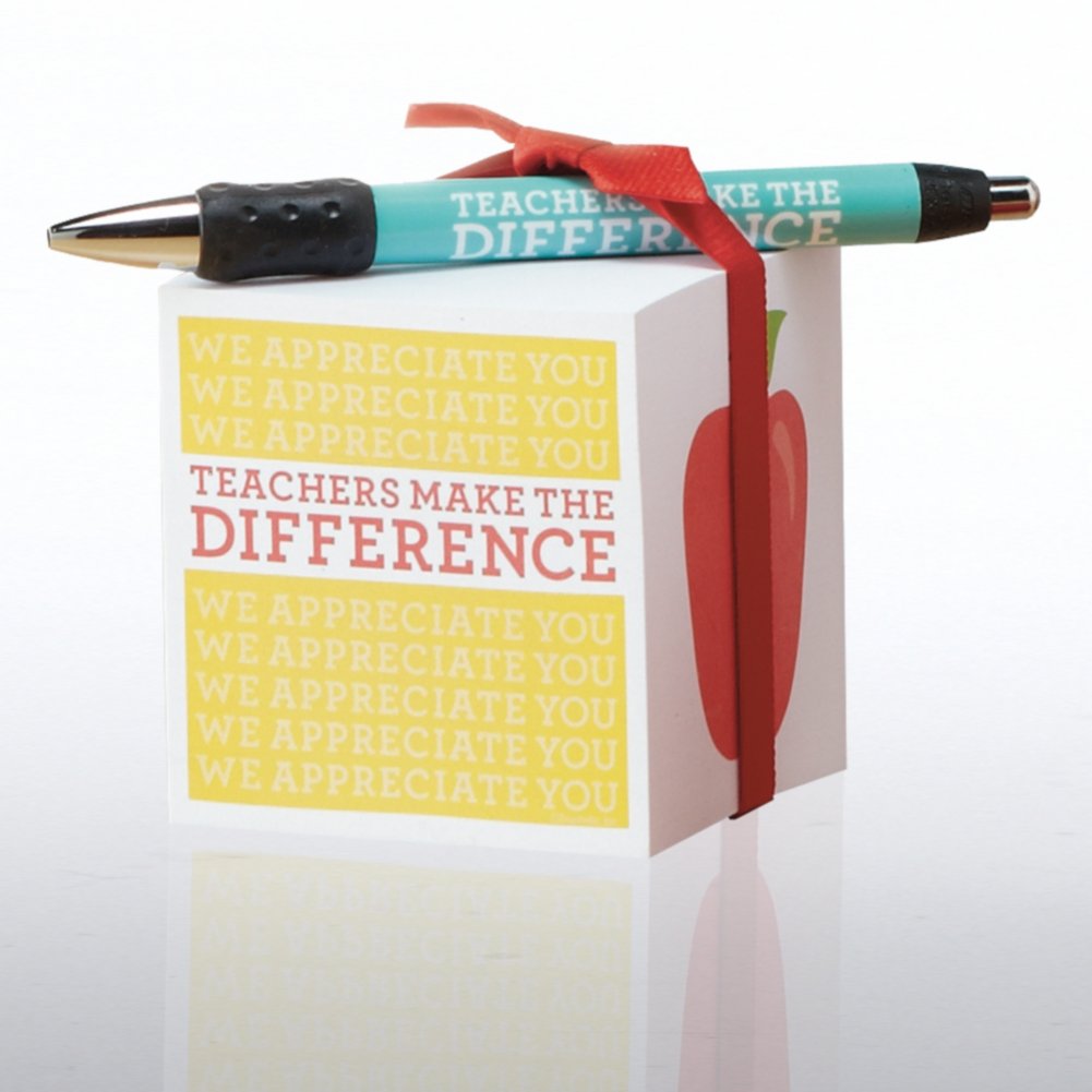 Note Cube & Pen Gift Set - Teachers Make the Difference