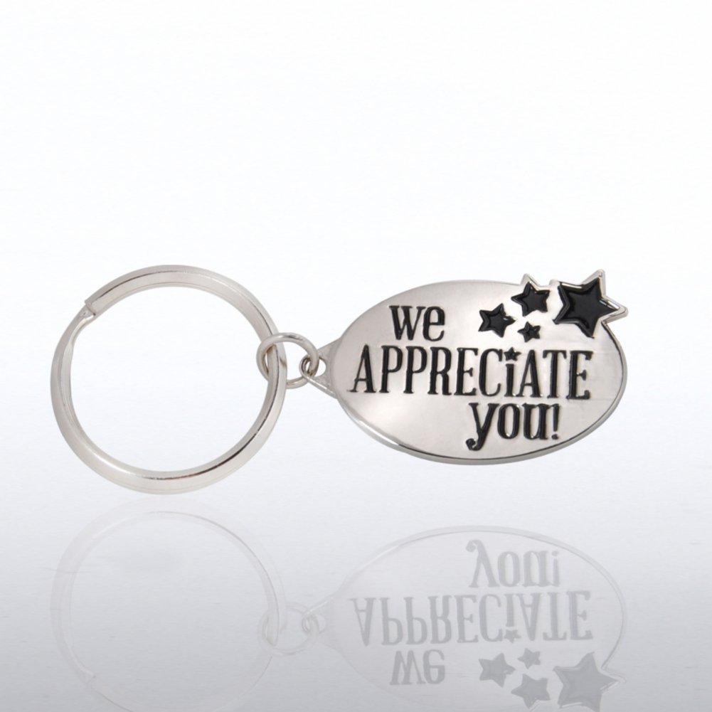 Nickel-Finish Key Chain - We Appreciate You