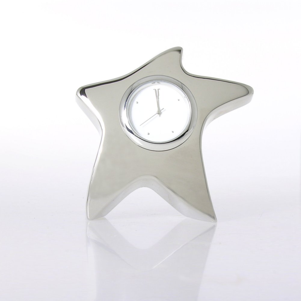 Silver Star Desk Clock - Blank