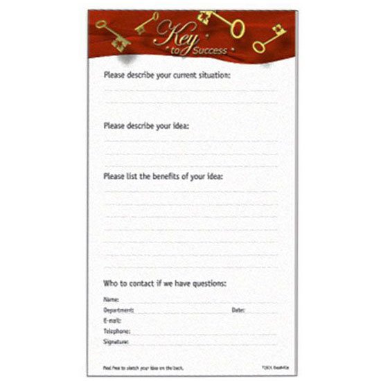 Suggestion System - Refill Pad - Key to Success