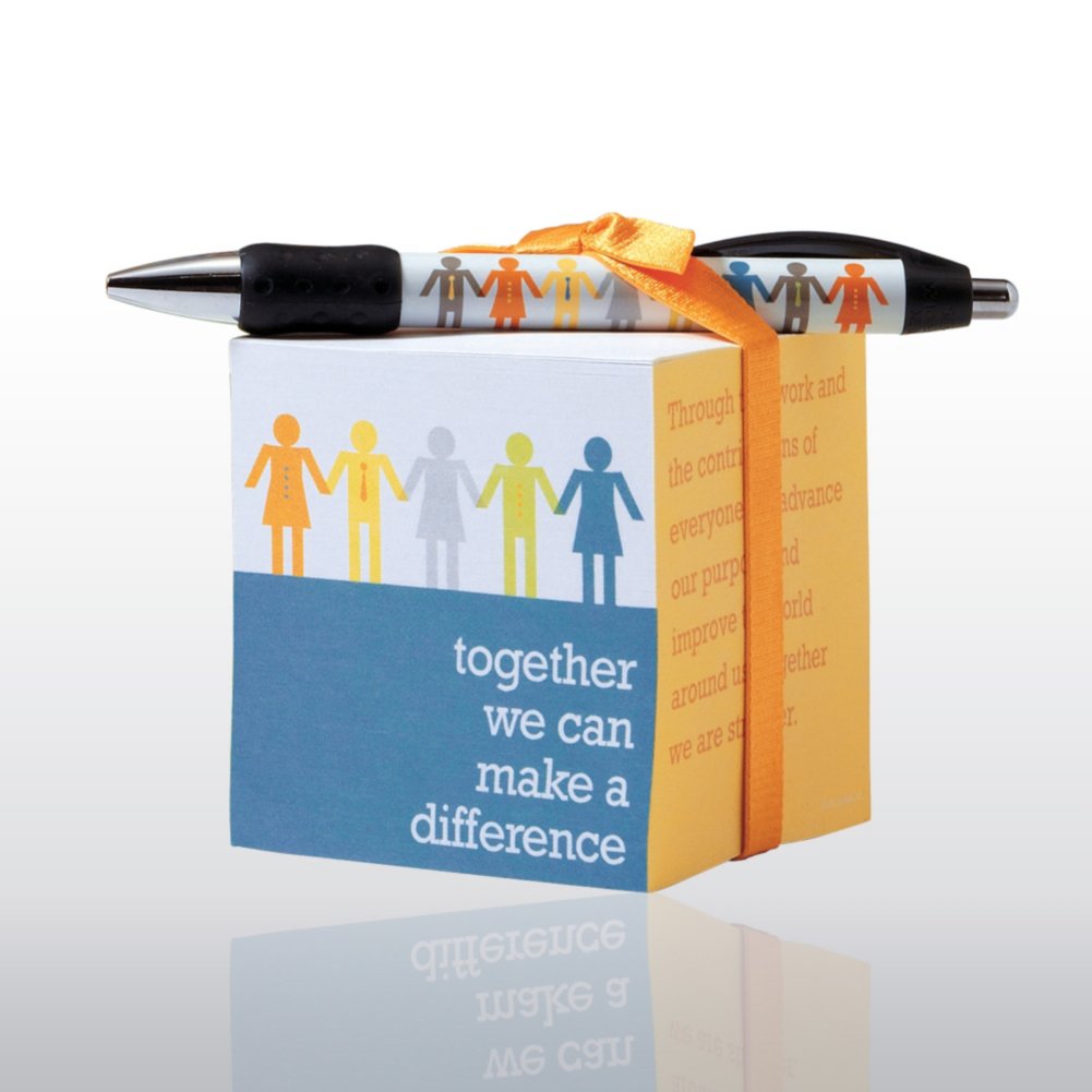 Note Cube & Pen Gift Set - Together We Can Make a Difference