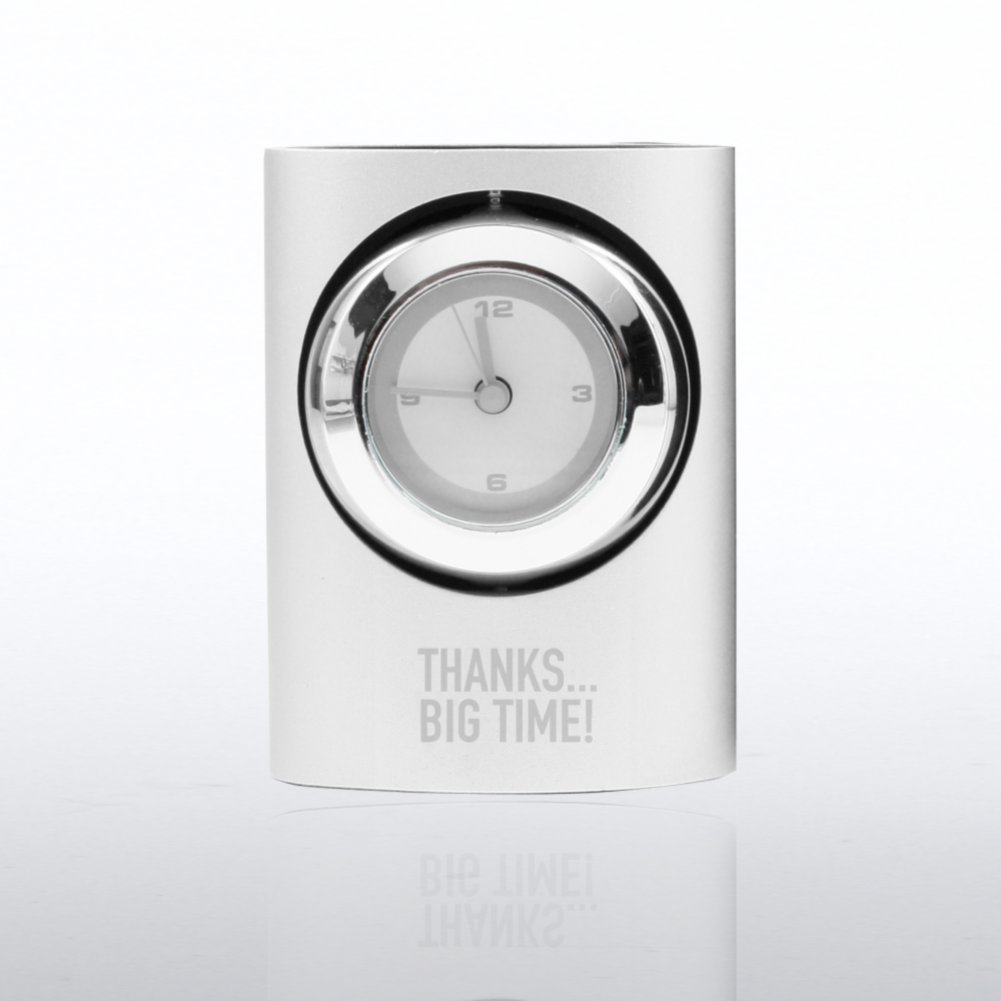 Silver Spin Clock - Exclamations BACK