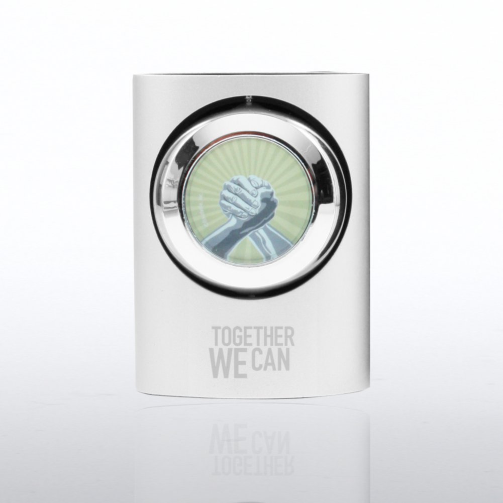 Silver Spin Clock - Together We Can Hands