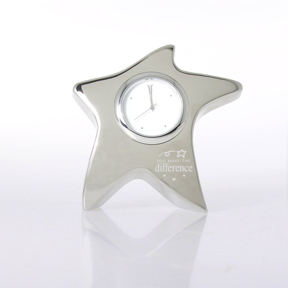 Silver Star Desk Clock - You Make the Difference