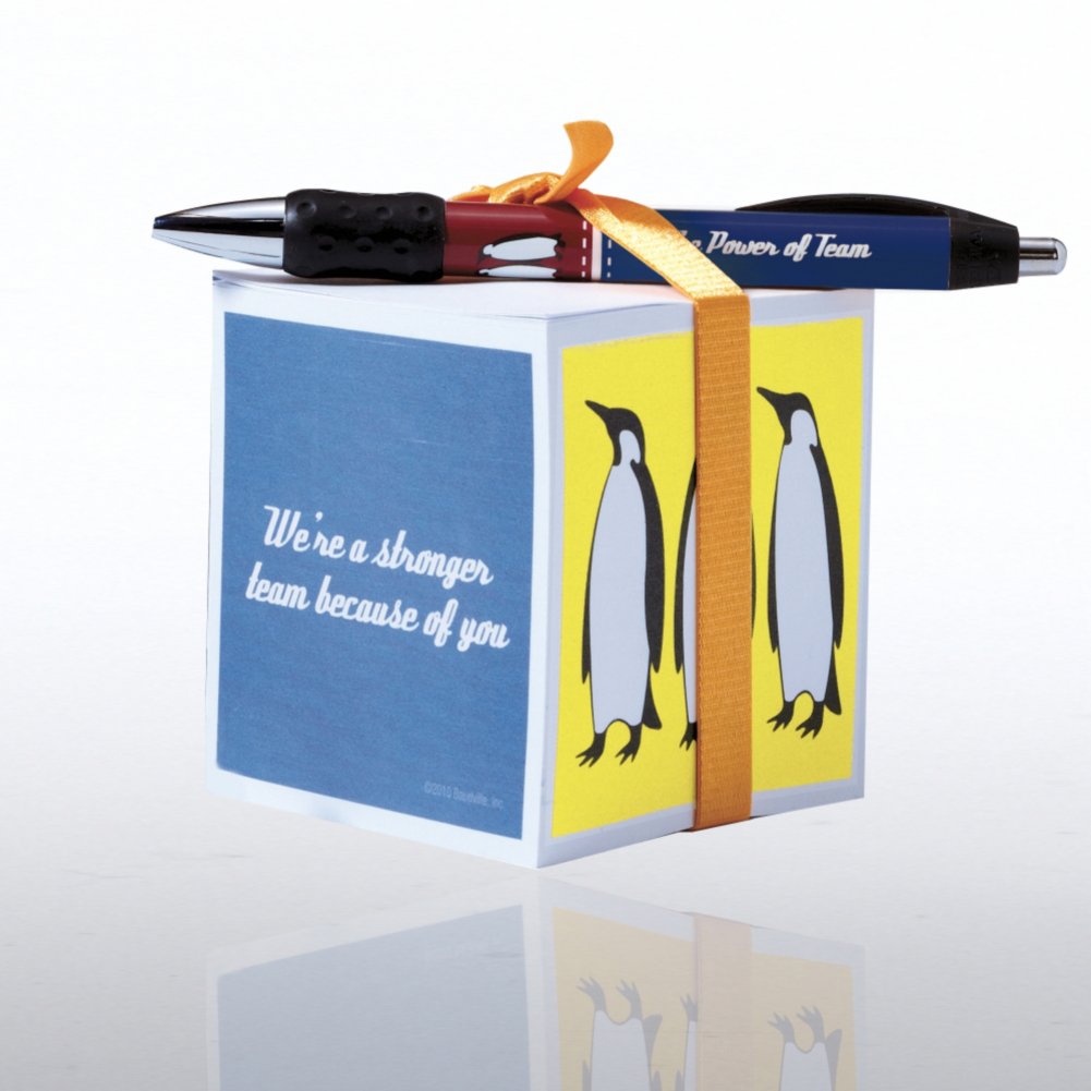 Note Cube & Pen Gift Set - Penguin: Stronger Team
