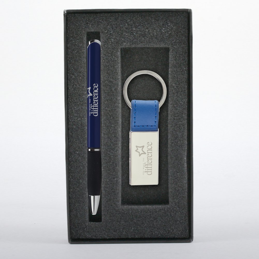 Executive Pen & Key Chain Gift Set - You Make the Difference OPEN