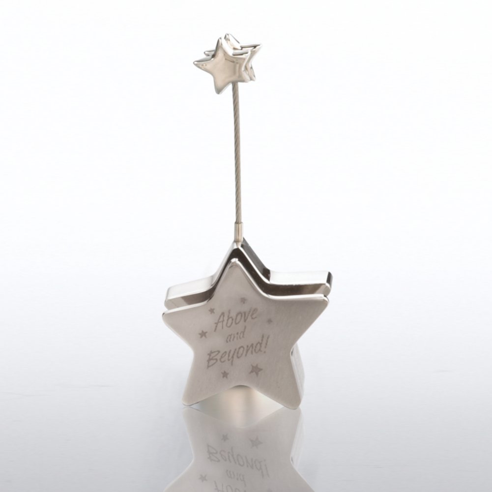 Silver Business Card / Memo Holder - Above & Beyond