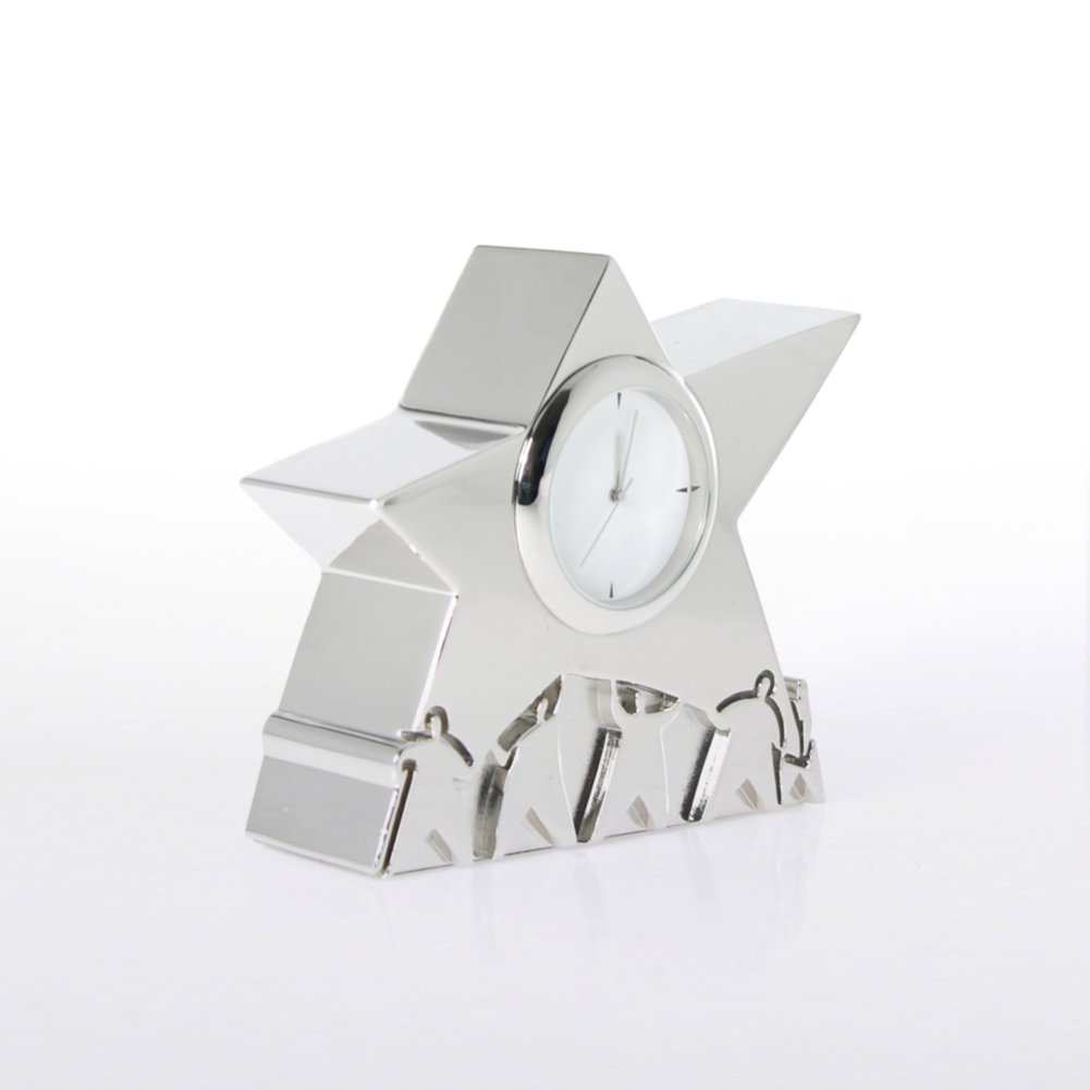 Silver Themed Desk Clock - Team Star SIDE