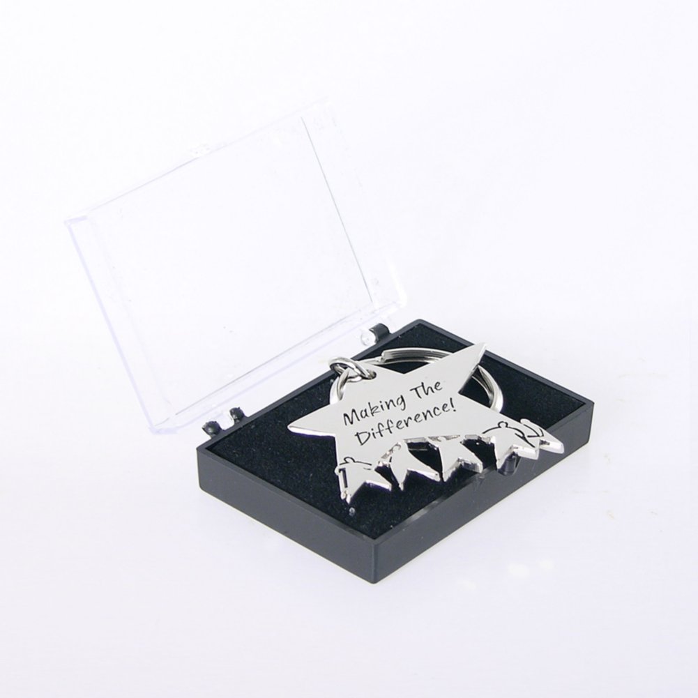 Nickel-Finish Key Chain - Team Star: Making the Difference BOX