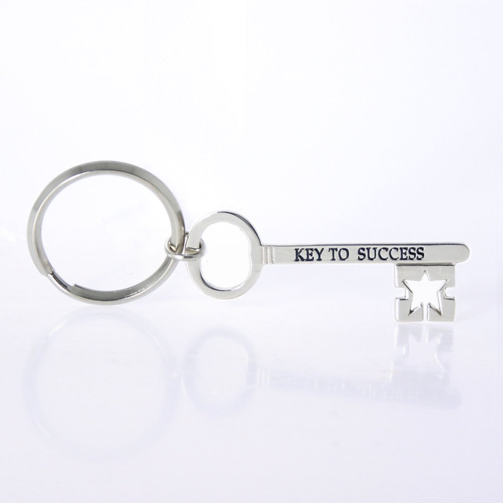 Nickel-Finish Key Chain - Key to Success