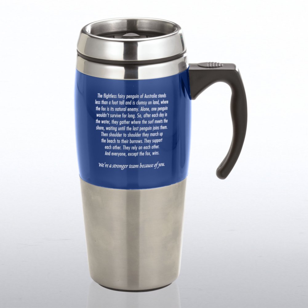 Stainless Steel Travel Mug - Penguins: Power of Team BACK