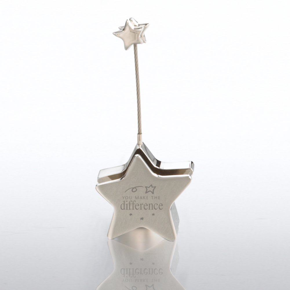 Silver Business Card / Memo Holder - You Make the Difference