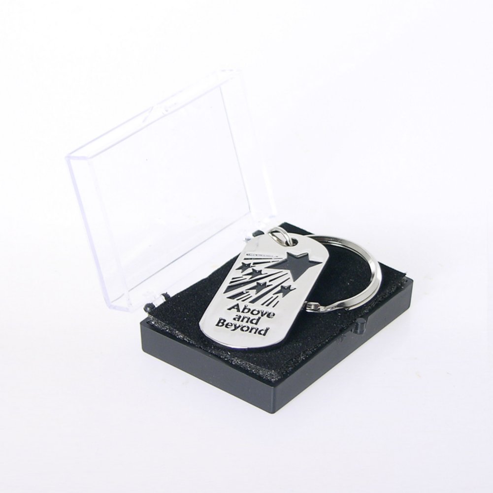 Nickel-Finish Key Chain - Above and Beyond BOX