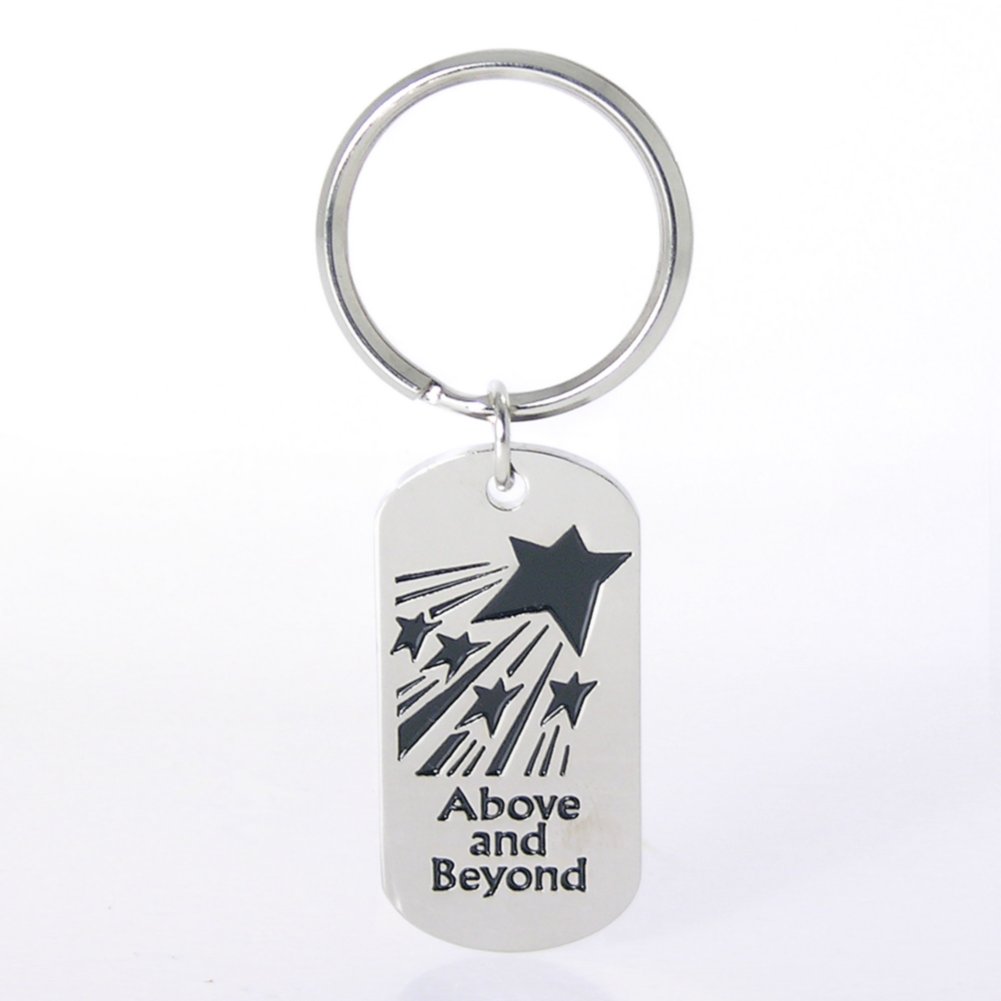 Nickel-Finish Key Chain - Above and Beyond