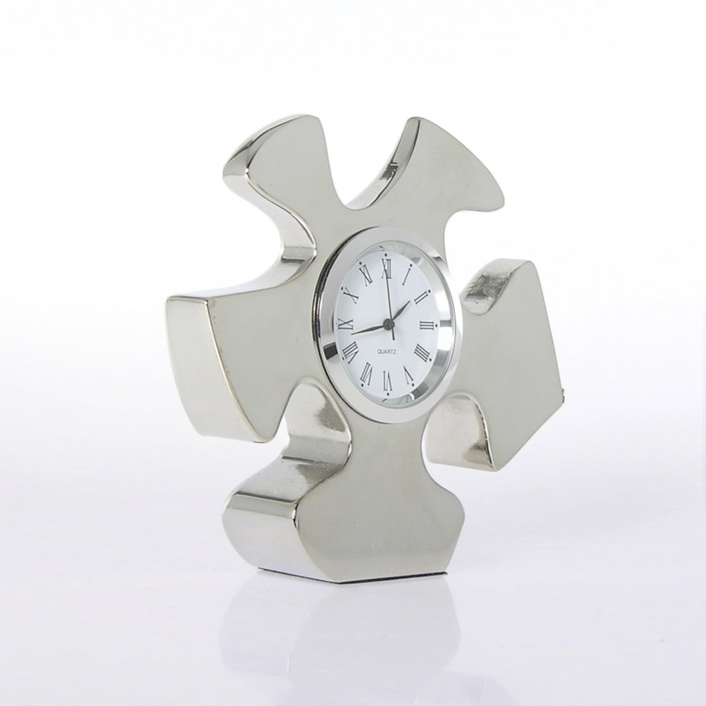 Silver Themed Desk Clock - Essential Piece SIDE
