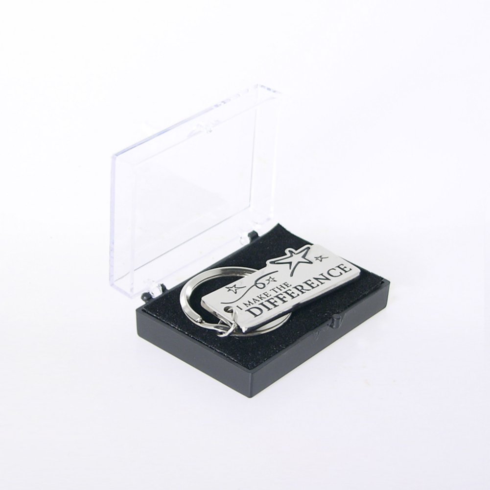 Nickel-Finish Key Chain - I Make the Difference BOX