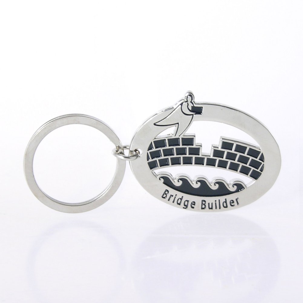 Nickel-Finish Key Chain - Bridge Builder