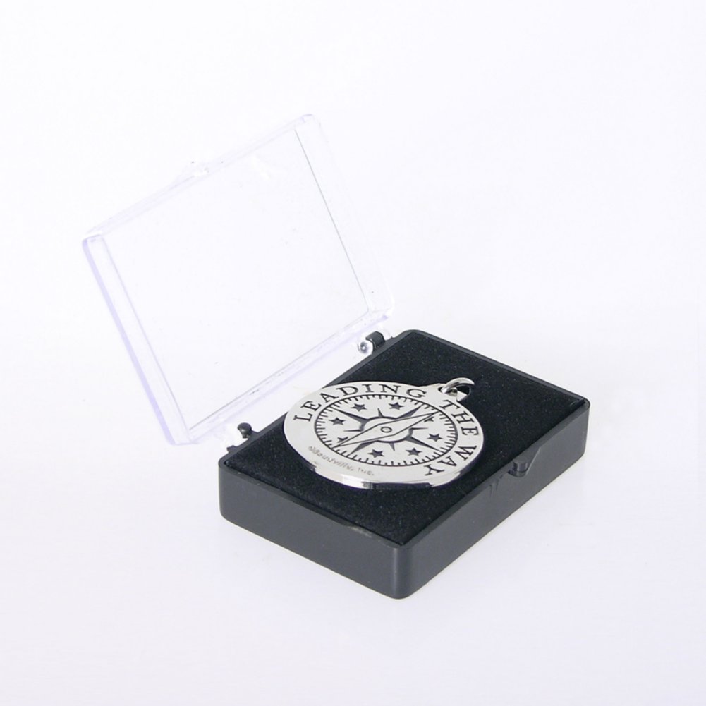 Nickel-Finish Key Chain - Compass: Leading the Way BOX