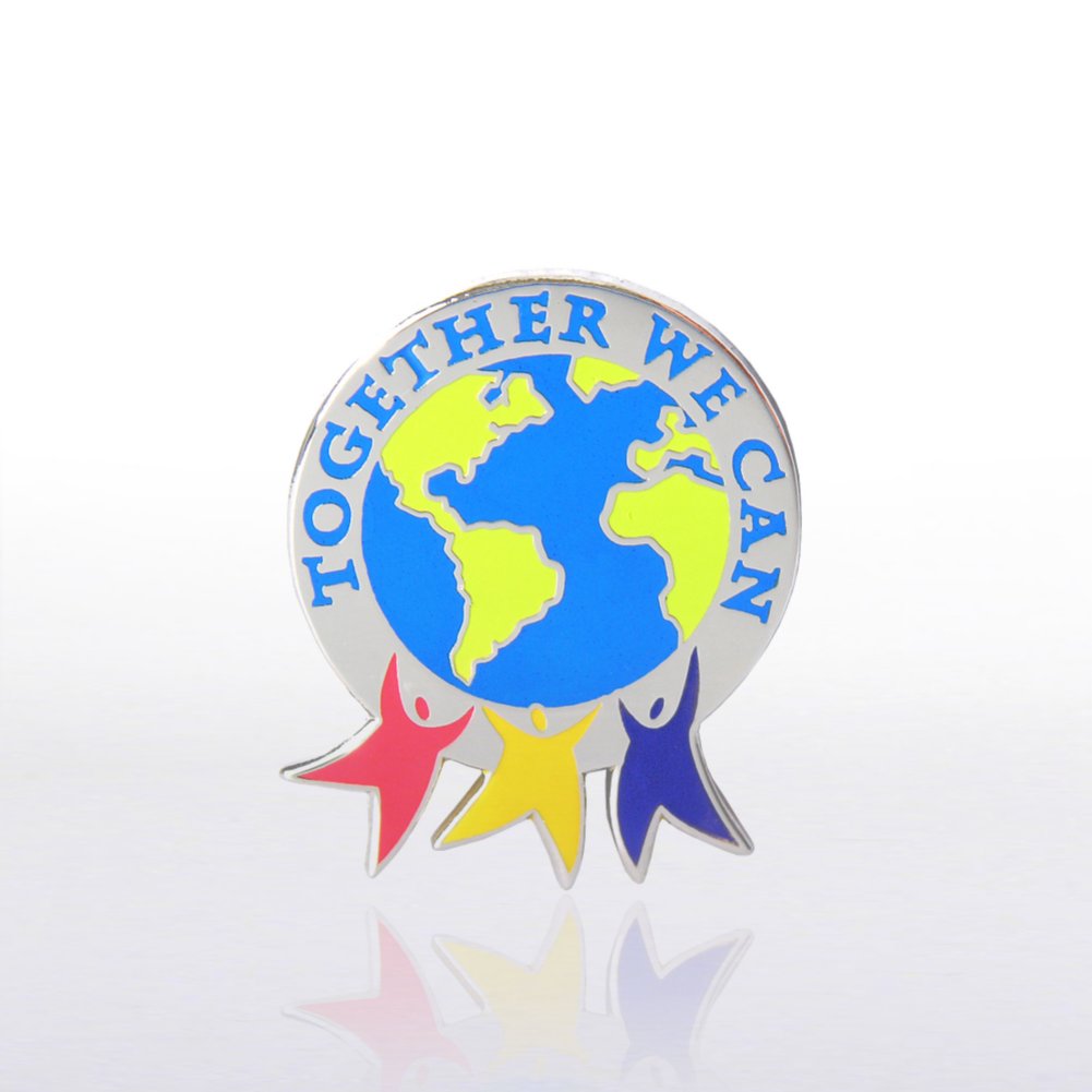 Lapel Pin - Together We Can - Team Guys Holding World