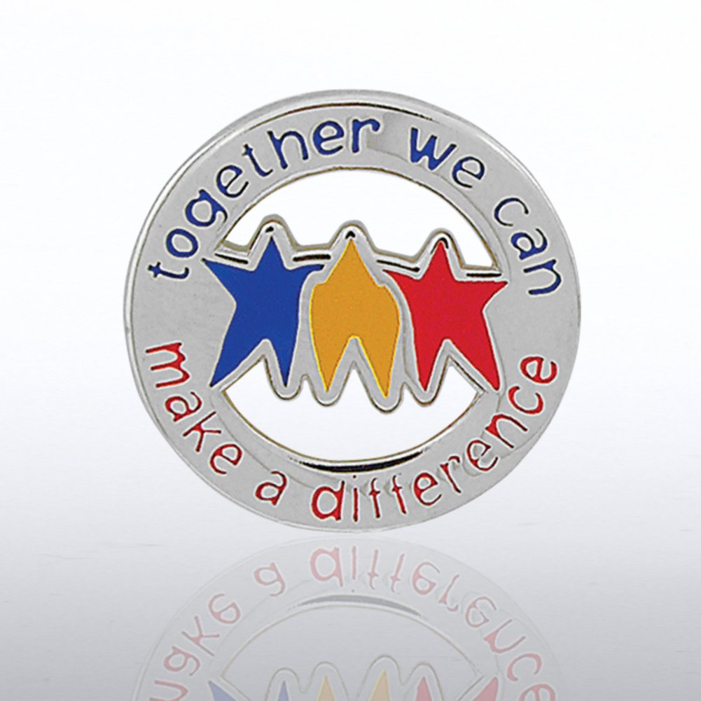 Lapel Pin - Together We Can Make a Difference - Round