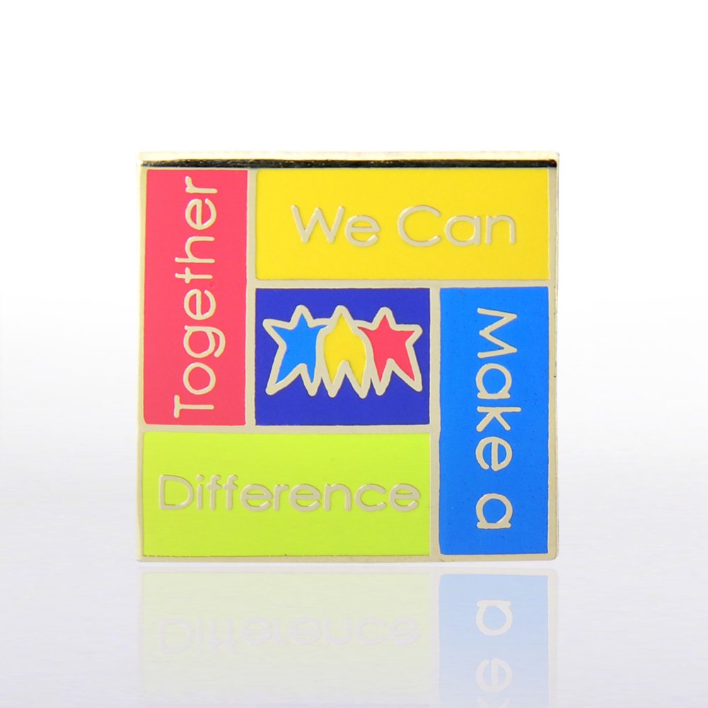 Lapel Pin - Together We Can Make a Difference - Square