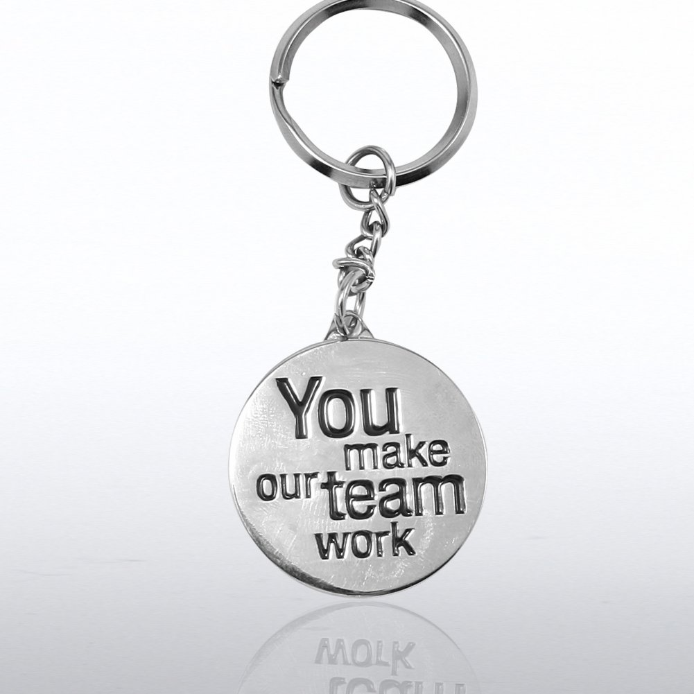 Nickel-Finish Key Chain - Teamwork