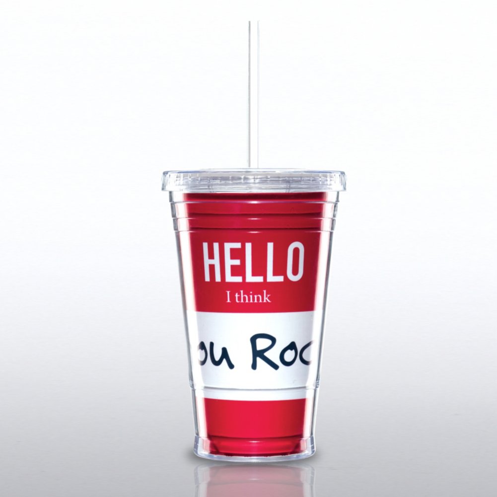 Twist Top Tumbler - I think You Rock - Hello My Name..