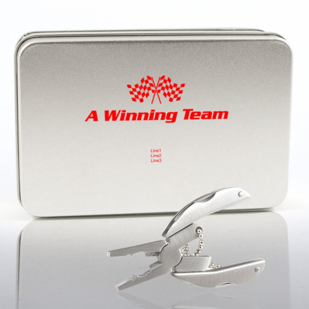 Tool Keychain in Engravable Tin