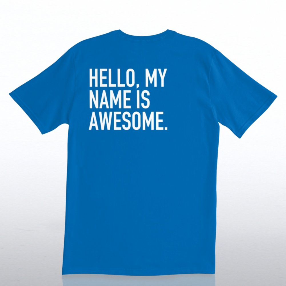 T-Shirt - Royal - Hello, My Name is Awesome