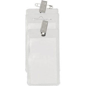 Clear Vinyl Badge Holder - Vertical Credit Card
