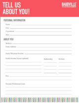 Tell Us About you Form