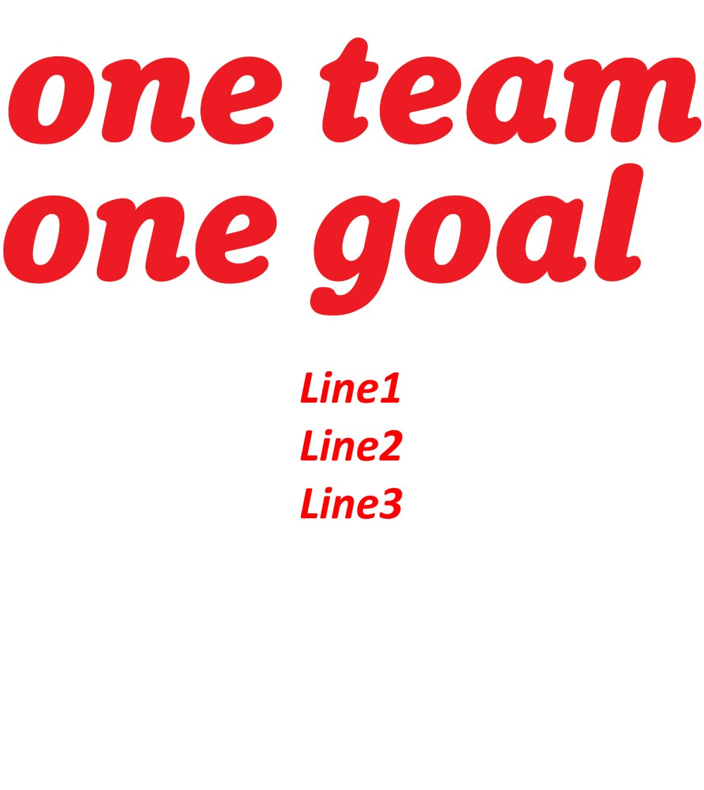 One Team One Goal Words