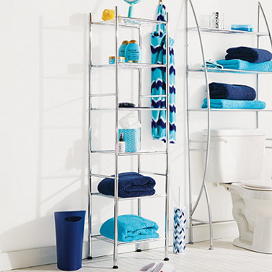 6-Tier Metal Tower Shelf in Chrome