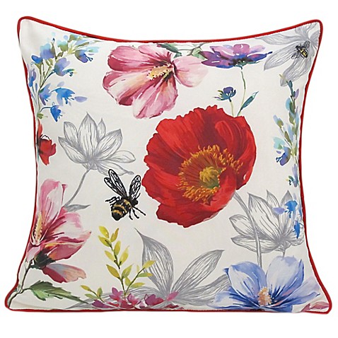 Buy Poppy Square Throw Pillow in Red from Bed Bath & Beyond