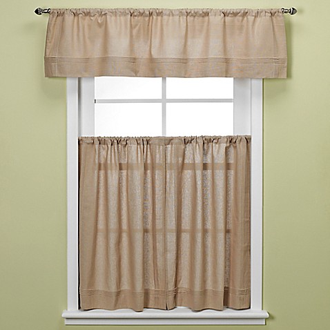 ... Kitchen & Bath Curtains > Maison Kitchen Window Curtain Tiers - Linen
