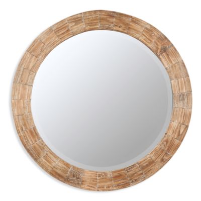 wood round mirror frame kettler classics cooper natural mirrors bedbathandbeyond
